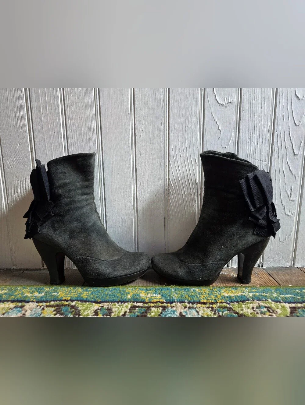 Chie Mihara Black Suede Ankle Booties